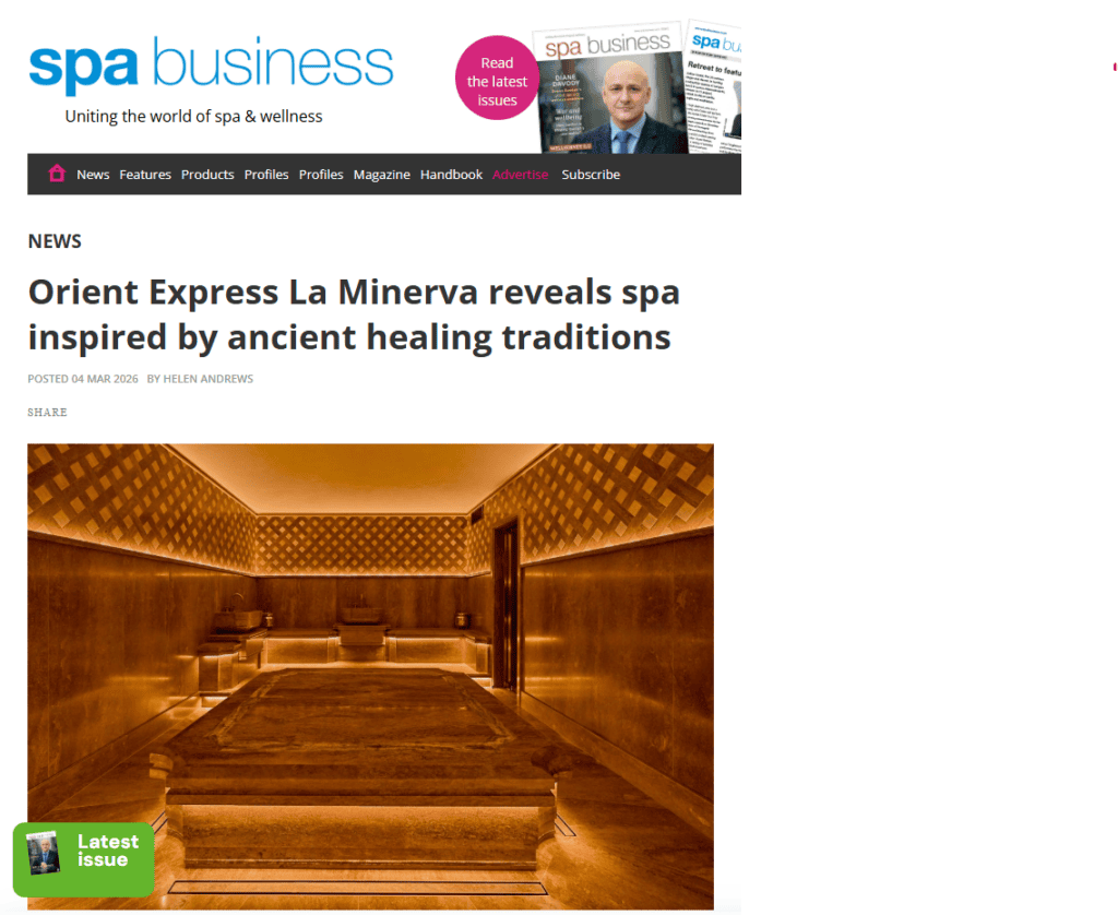 Orient Express La Minerva reveals spa inspired by ancient healing traditions